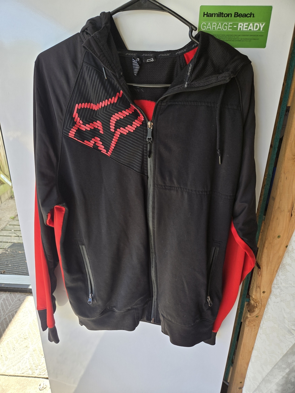Fox Men's Black & Red Hooded Zip Jacket